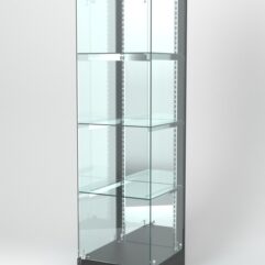 Витрина АСТЕРИЯ ХИТ ПРОДАЖ №3 (с дверкой, задняя стенка - зеркало), Черный