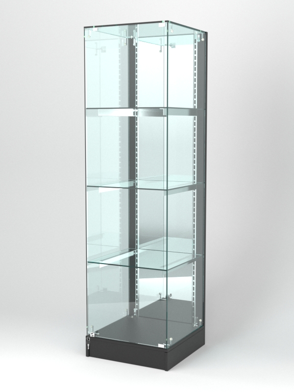 Витрина АСТЕРИЯ ХИТ ПРОДАЖ №3 (с дверкой, задняя стенка - зеркало), Черный