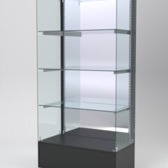 Витрина АСТЕРИЯ №111 (без дверок, задняя стенка - зеркало), Черный