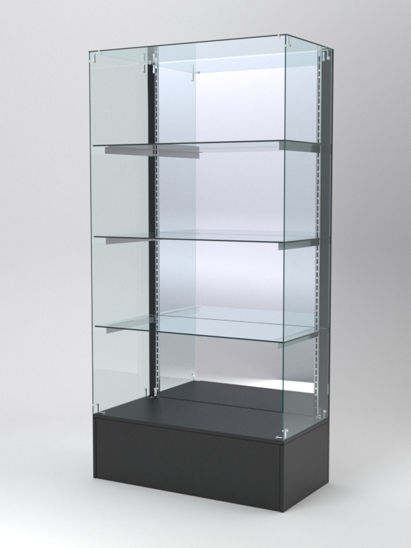 Витрина АСТЕРИЯ №111 (без дверок, задняя стенка - зеркало), Черный