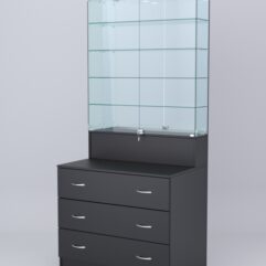 Витрина СОТА №10, задняя стенка Зеркало, Черный