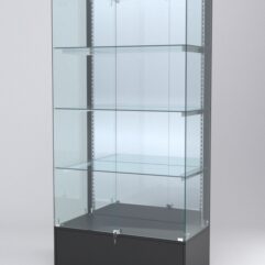 Витрина АСТЕРИЯ №11 (с дверками, задняя стенка - зеркало), Черный