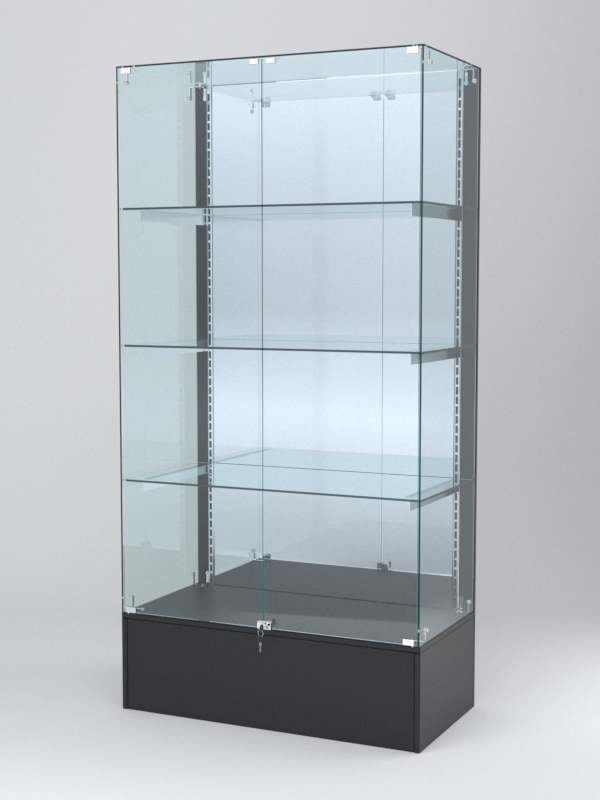 Витрина АСТЕРИЯ №11 (с дверками, задняя стенка - зеркало), Черный