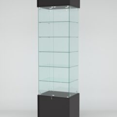 Витрина СИМВОЛ №5-1 (задняя стенка - стекло), Черный