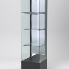 Витрина АСТЕРИЯ №112 (без дверки, задняя стенка - зеркало), Черный