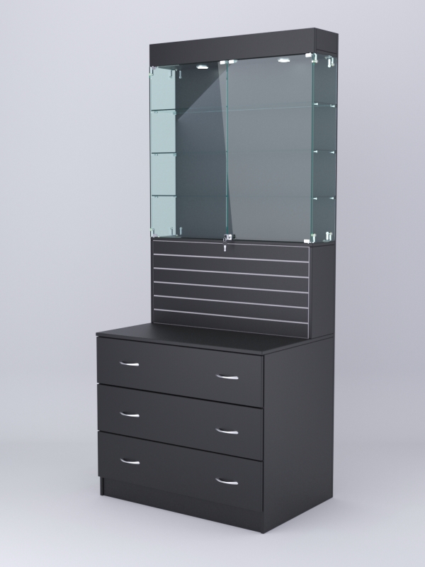 Витрина СОТА №11, задняя стенка ДСП, Черный