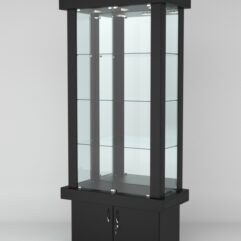 Витрина ЭЛИТА №6-1 (задняя стенка - зеркало), Черный