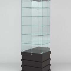 Витрина ФУРИЯ №5-2 (задняя стенка - зеркало), Черный