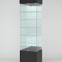 Витрина СИМВОЛ №5-2 (задняя стенка - зеркало), Черный