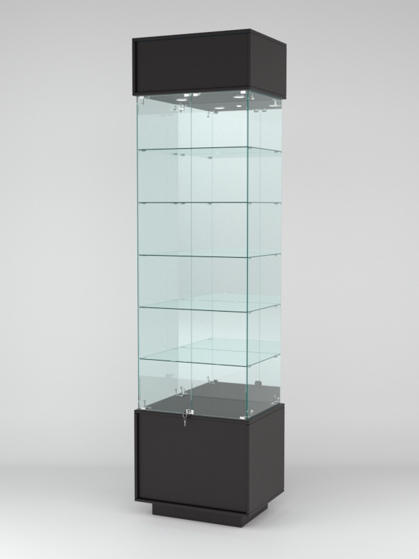 Витрина СИМВОЛ №5-2 (задняя стенка - зеркало), Черный