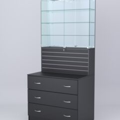 Витрина СОТА №12, задняя стенка Зеркало, Черный