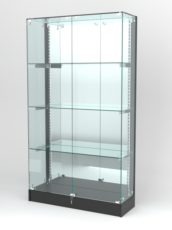 Витрина АСТЕРИЯ ХИТ ПРОДАЖ №11 (с дверками, задняя стенка - зеркало), Черный