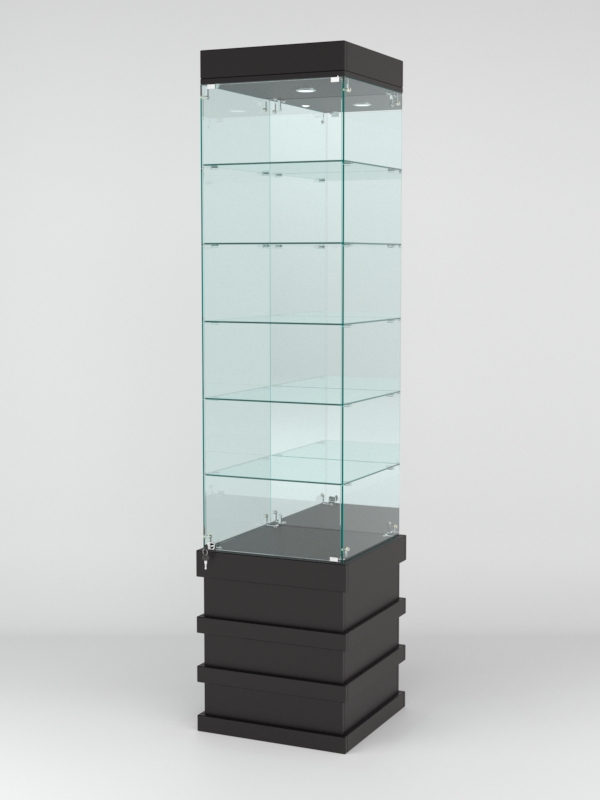 Витрина ФУРИЯ №6-2 (задняя стенка - зеркало), Черный