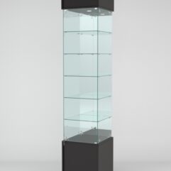 Витрина СИМВОЛ №6-2 (задняя стенка - зеркало), Черный