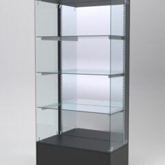 Витрина АСТЕРИЯ №115 (без дверок, задняя стенка - зеркало), Черный