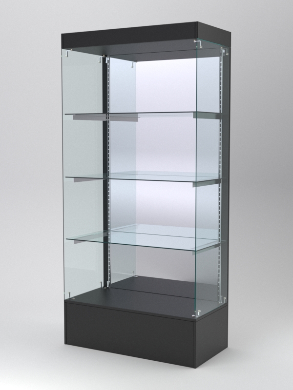 Витрина АСТЕРИЯ №115 (без дверок, задняя стенка - зеркало), Черный
