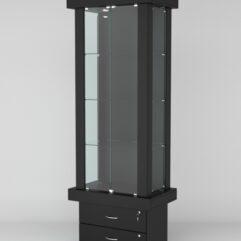 Витрина ЭЛИТА №7-2 (задняя стенка - ДСП), Черный