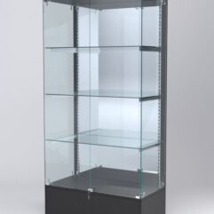 Витрина АСТЕРИЯ №15 (с дверками, задняя стенка - зеркало), Черный