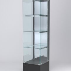 Витрина АСТЕРИЯ №16 (с дверкой, задняя стенка - зеркало), Черный