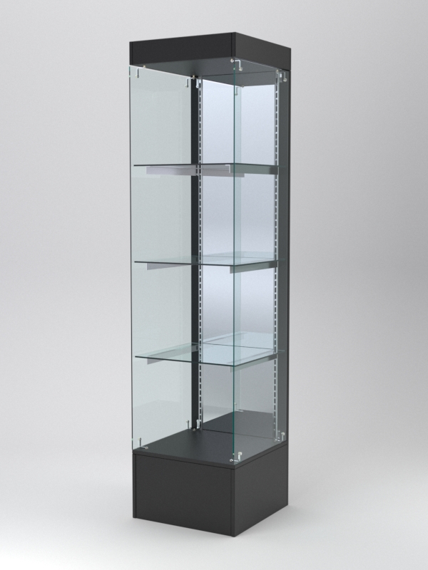 Витрина АСТЕРИЯ №116 (без дверки, задняя стенка - зеркало), Черный