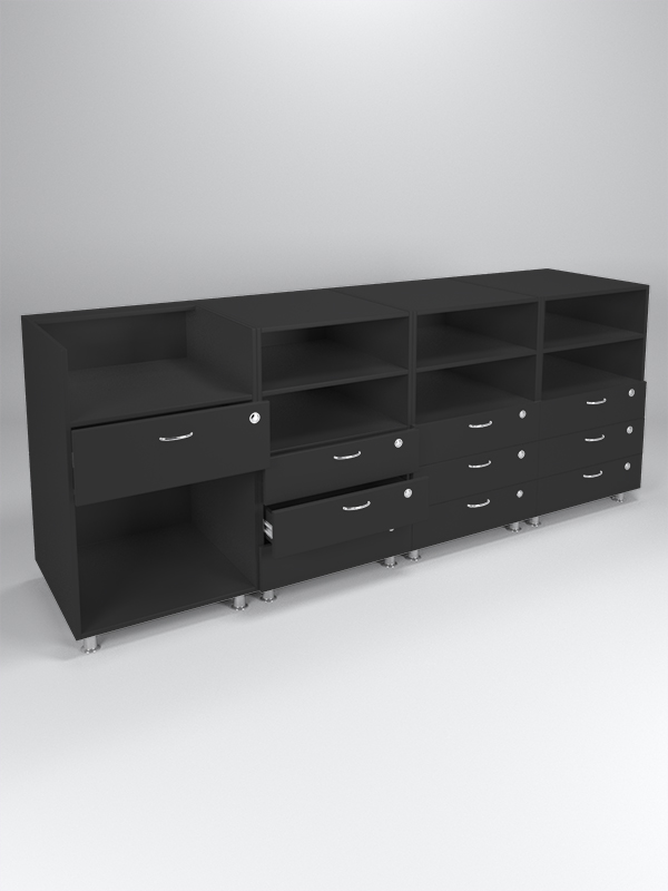 Комплект прилавков КЛАССИКА №1+№8+№8+№8, Черный