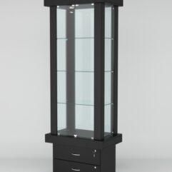 Витрина ЭЛИТА №8-2 (задняя стенка - стекло), Черный