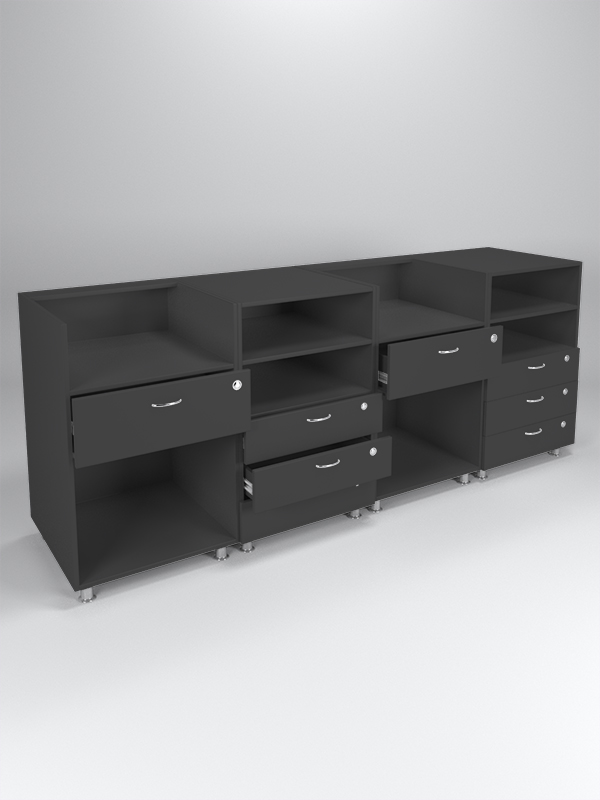 Комплект прилавков КЛАССИКА №1+№1+№8+№8, Черный