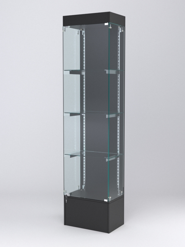 Витрина АСТЕРИЯ №18 (с дверкой, задняя стенка - ДСП), Черный