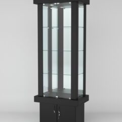 Витрина ЭЛИТА №9-1 (задняя стенка - зеркало), Черный