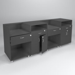 Комплект прилавков КЛАССИКА №1+№1+№7+№7, Черный