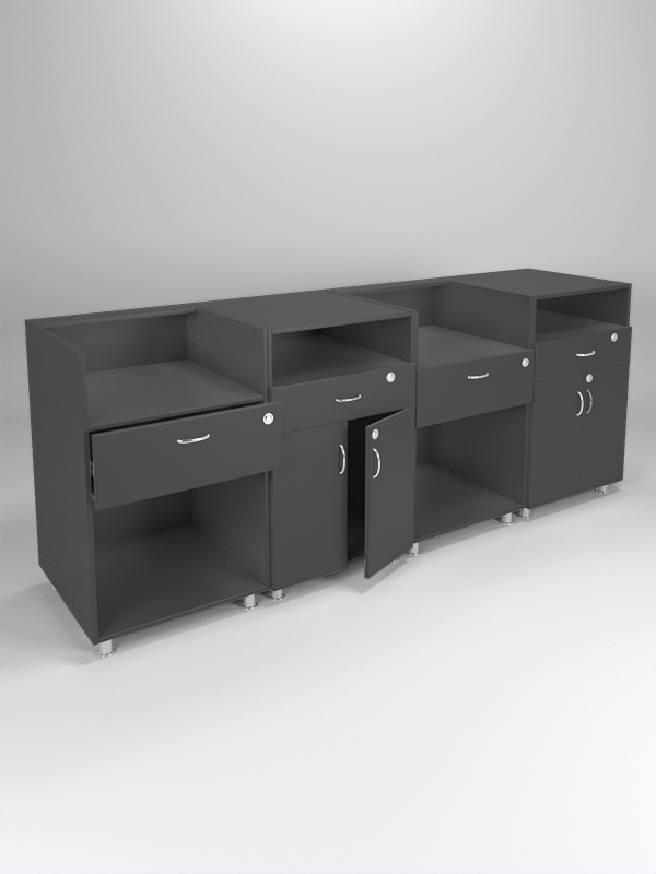 Комплект прилавков КЛАССИКА №1+№1+№7+№7, Черный