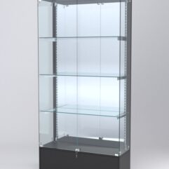 Витрина АСТЕРИЯ №19 (с дверками, задняя стенка - зеркало), Черный