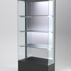 Витрина АСТЕРИЯ №119 (без дверок, задняя стенка - зеркало), Черный