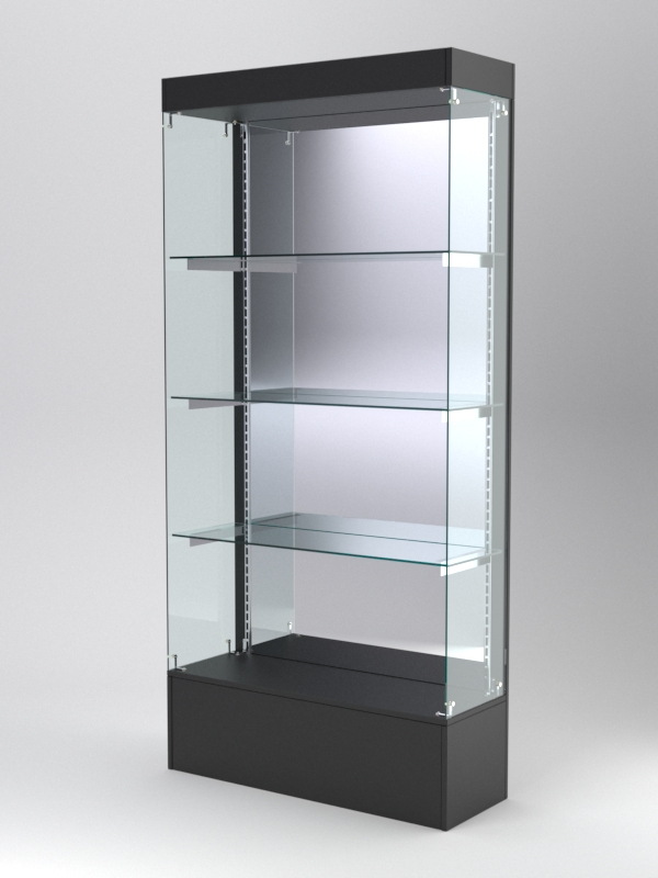 Витрина АСТЕРИЯ №119 (без дверок, задняя стенка - зеркало), Черный