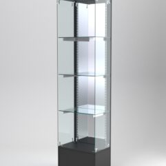 Витрина АСТЕРИЯ №120 (без дверки, задняя стенка - зеркало), Черный