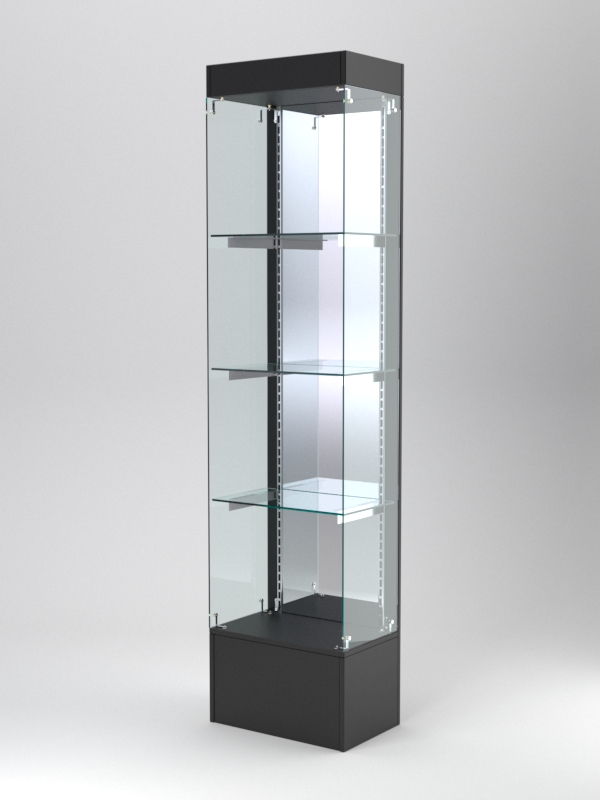 Витрина АСТЕРИЯ №120 (без дверки, задняя стенка - зеркало), Черный