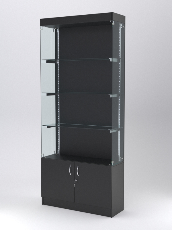 Витрина АСТЕРИЯ №121 (без дверок, задняя стенка - ДСП), Черный
