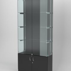 Витрина АСТЕРИЯ №21 (с дверками, задняя стенка - ДСП), Черный