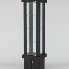 Витрина ЭЛИТА №11-1 (задняя стенка - стекло), Черный