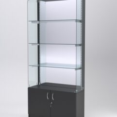 Витрина АСТЕРИЯ №123 (без дверок, задняя стенка - зеркало), Черный