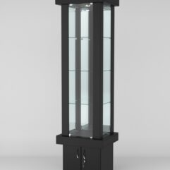 Витрина ЭЛИТА №12-1 (задняя стенка - зеркало), Черный