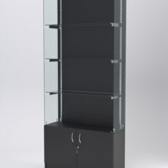 Витрина АСТЕРИЯ №125 (без дверок, задняя стенка - ДСП), Черный