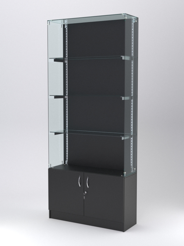 Витрина АСТЕРИЯ №125 (без дверок, задняя стенка - ДСП), Черный