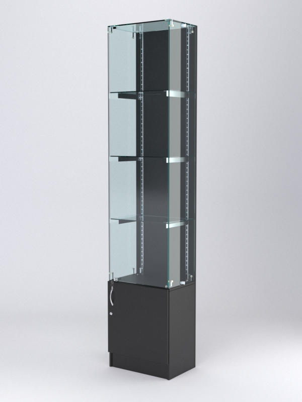 Витрина АСТЕРИЯ №26 (с дверкой, задняя стенка - ДСП), Черный