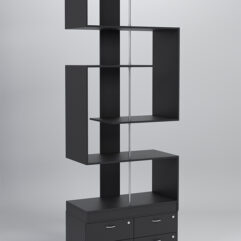 Стеллаж Куб №4 с тумбой Т-19, Черный