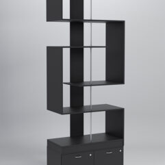 Стеллаж Куб №4 с тумбой Т-20, Черный