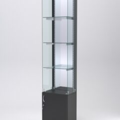 Витрина АСТЕРИЯ №128 (без дверки, задняя стенка - зеркало), Черный