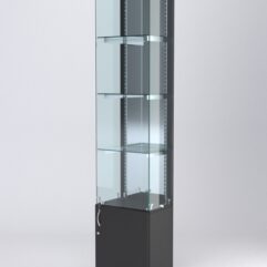 Витрина АСТЕРИЯ №28 (с дверкой, задняя стенка - зеркало), Черный