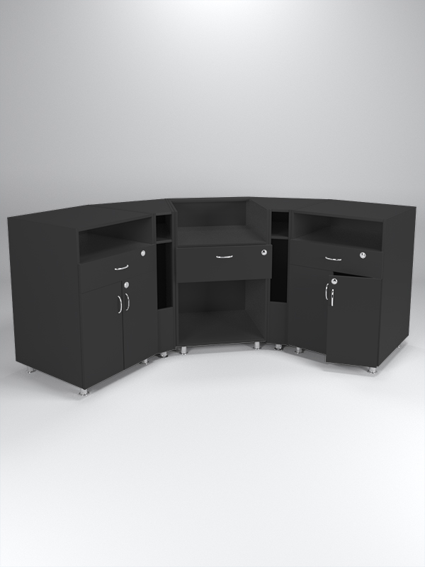 Комплект прилавков КЛАССИКА №7+№9+№1+№9+№7, Черный