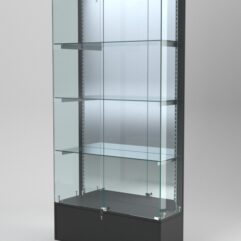 Витрина АСТЕРИЯ №31 (с дверками, задняя стенка - зеркало), Черный